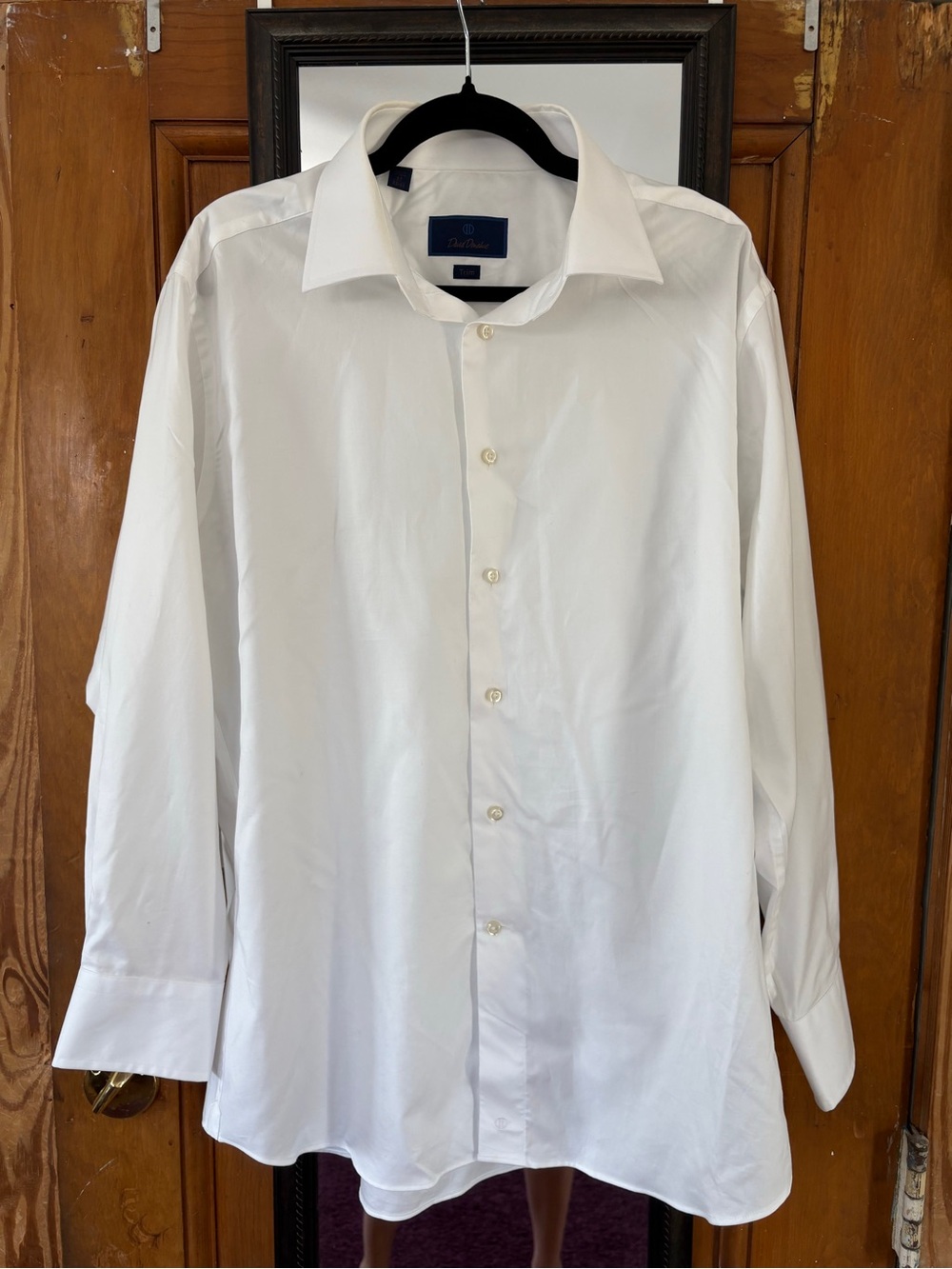 David Donahue Trim Fit White Dress Shirt Men’s 17 32/33